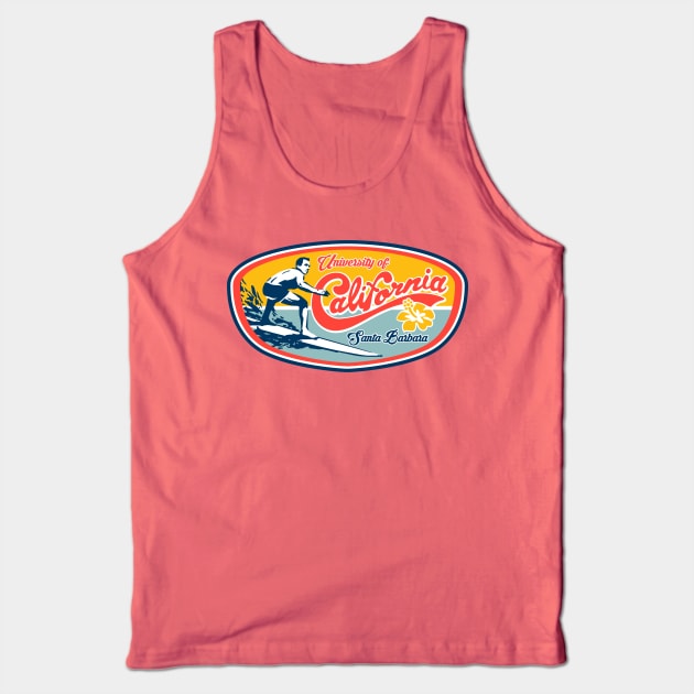 UC Santa Barbara UCSB Classic Surfer Design Tank Top by Vector Deluxe